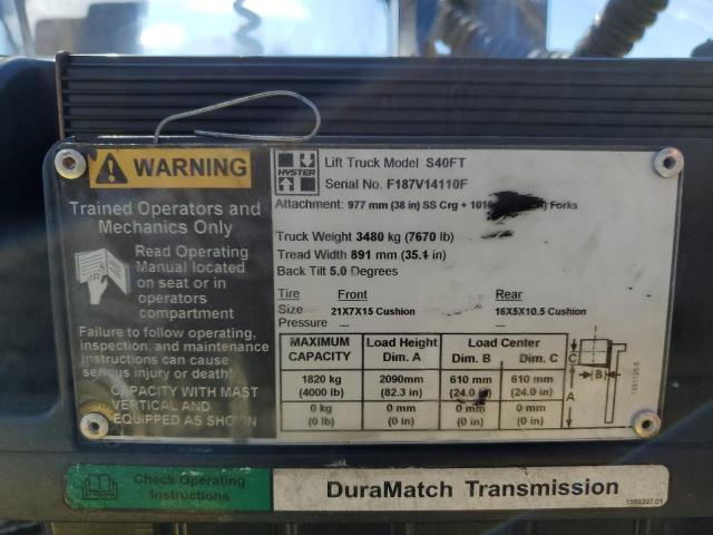 F187V14110F - 2008 HYST FORKLIFT 黄色 照片 10