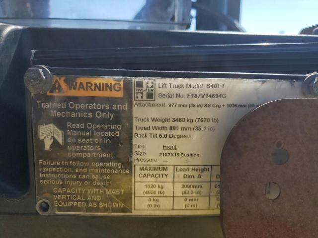 F187V14694G - 2009 HYST FORKLIFT YELLOW photo 10