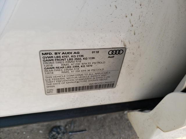 WA1BCCFS1JR023515 - 2018 AUDI Q3 PREMIUM WHITE photo 13