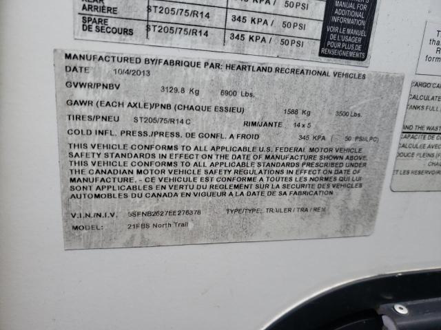 5SFNB2627EE276378 - 2014 HRTL NORTHTRAIL 白色 照片 10