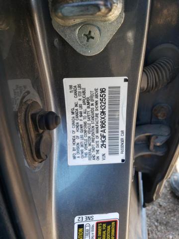2HGFA166X9H325516 - 2009 HONDA CIVIC LX-S رمادي صورة 13
