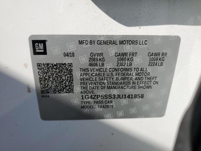 1G4ZP5SS3JU141858 - 2018 BUICK LACROSSE ESSENCE 白色 照片 12