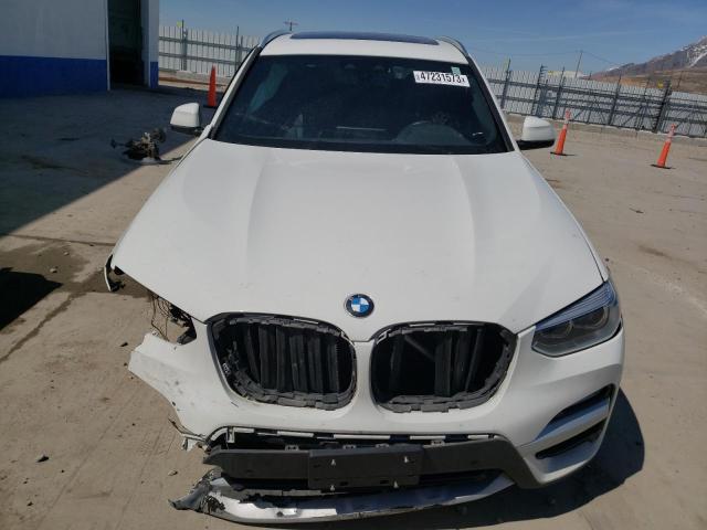 5UXTR7C53KLR43700 - 2019 BMW X3 SDRIVE30I WHITE photo 5