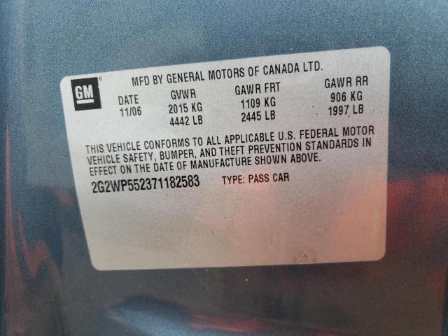 2G2WP552371182583 - 2007 PONTIAC GRAND PRIX 蓝色 照片 12