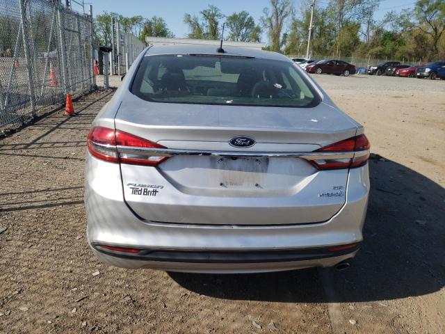 3FA6P0LU0JR117041 - 2018 FORD FUSION SE HYBRID SILVER photo 6