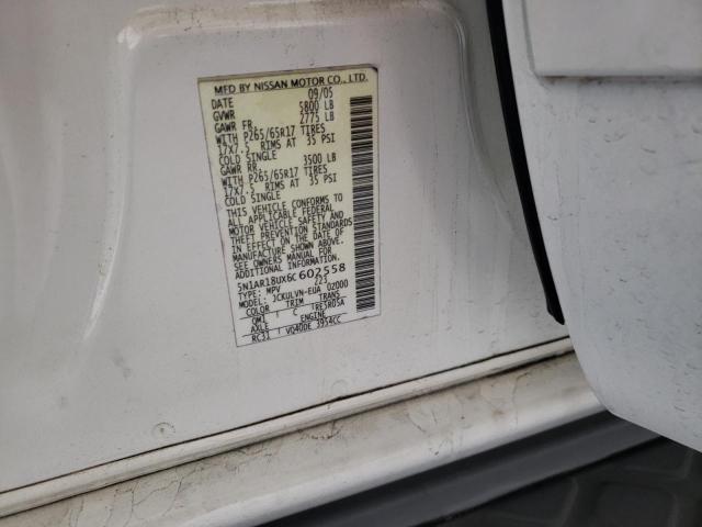 5N1AR18UX6C602558 - 2006 NISSAN PATHFINDER LE 白色 照片 12