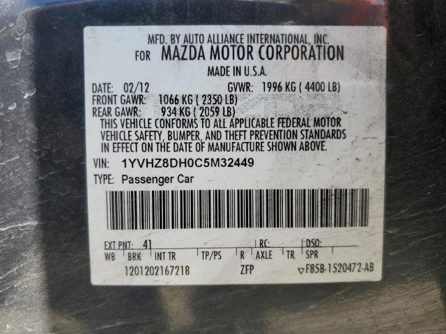 1YVHZ8DH0C5M32449 - 2012 MAZDA 6 I GRAY photo 13