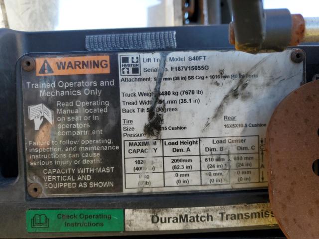 F187V15055G - 2009 HYST FORKLIFT YELLOW photo 10