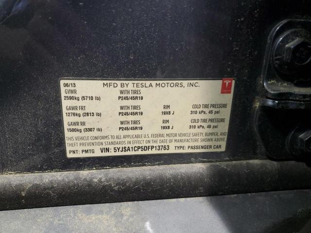 5YJSA1CP5DFP13763 - 2013 TESLA MODEL S Մոխրագույն լուսանկար 12