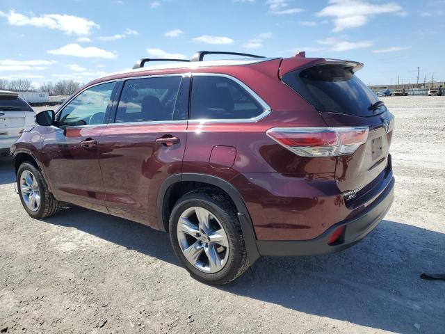 5TDDKRFH0ES038653 - 2014 TOYOTA HIGHLANDER LIMITED BURGUNDY photo 2