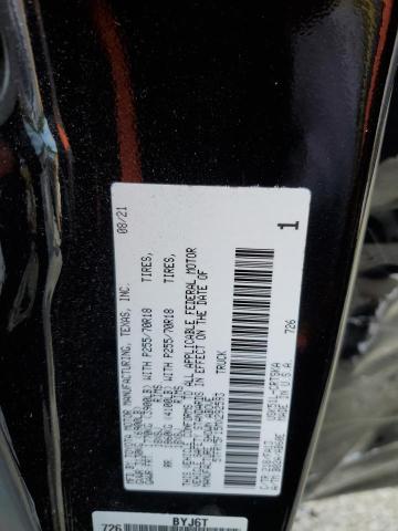 5TFRY5F15MX292593 - 2021 TOYOTA TUNDRA DOUBLE CAB SR/SR5 BLACK photo 12