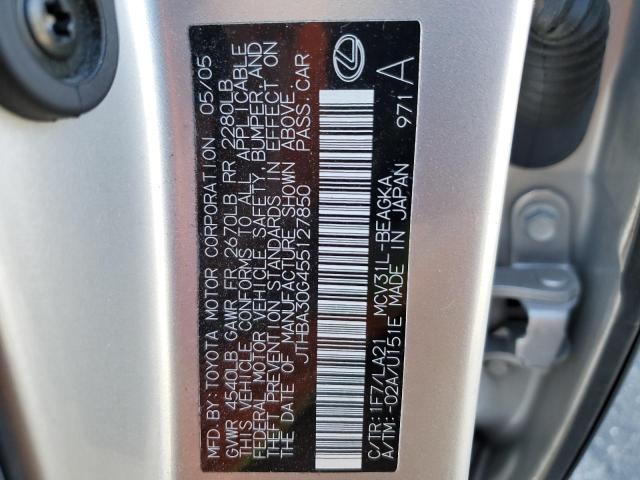 JTHBA30G455127850 - 2005 LEXUS ES 330 SILVER photo 12