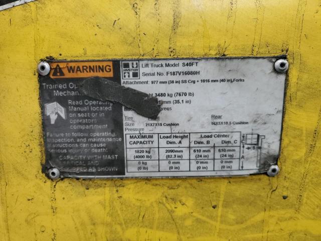 F187V16080H - 2010 HYST FORKLIFT YELLOW photo 10