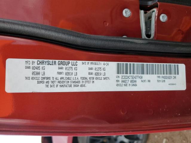 2C3CDXCT5EH277430 - 2014 DODGE CHARGER R/T RED photo 12