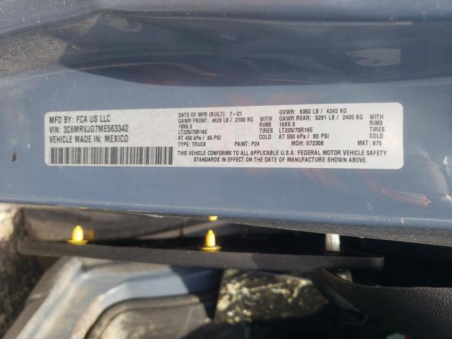 3C6MRVJG7ME563342 - 2021 RAM PROMASTER 3500 HIGH 蓝色 照片 13