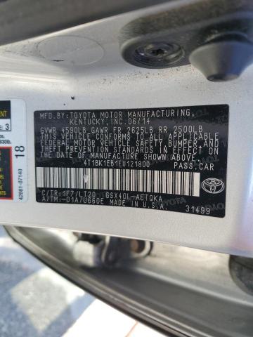 4T1BK1EB1EU121800 - 2014 TOYOTA AVALON BASE SILVER photo 13