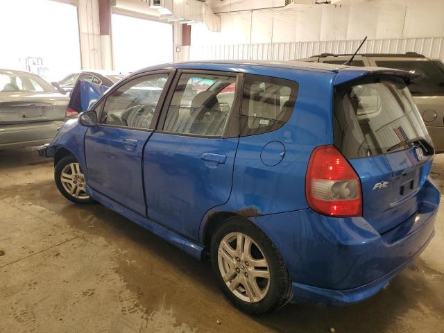 JHMGD37617S023590 - 2007 HONDA FIT S BLUE photo 2