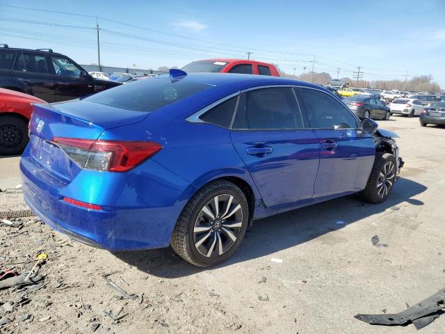 2HGFE1F73NH306796 - 2022 HONDA CIVIC EX BLUE photo 3