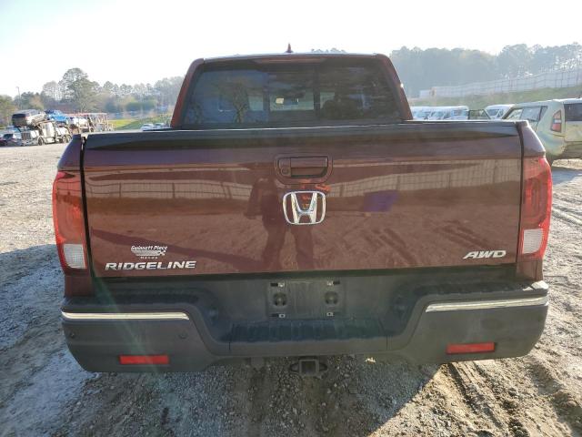 5FPYK3F75HB019750 - 2017 HONDA RIDGELINE RTL BURGUNDY photo 6