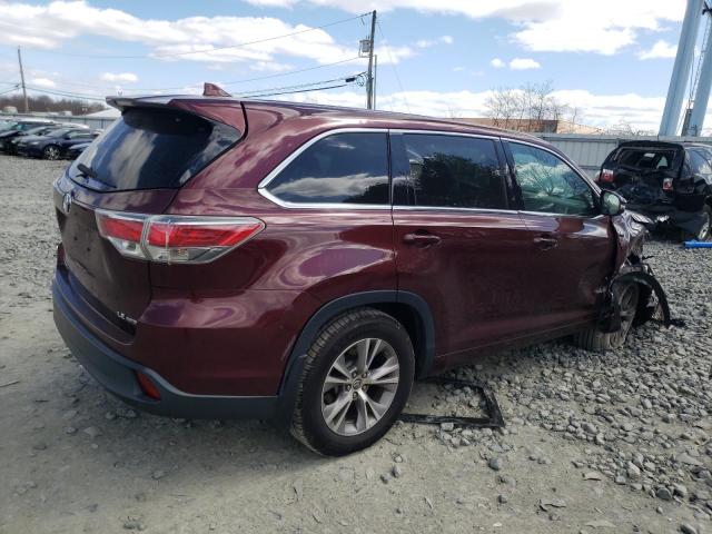 5TDBKRFH6GS263041 - 2016 TOYOTA HIGHLANDER LE BURGUNDY photo 3