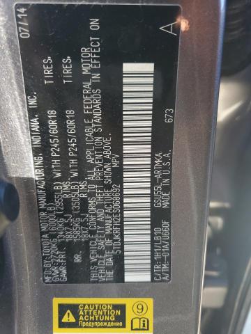 5TDJKRFH2ES068692 - 2014 TOYOTA HIGHLANDER XLE 灰色 照片 12