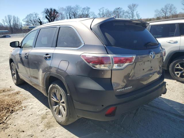 5TDJKRFH2ES068692 - 2014 TOYOTA HIGHLANDER XLE 灰色 照片 2