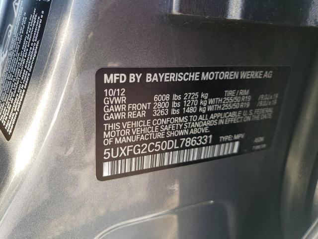 5UXFG2C50DL786331 - 2013 BMW X6 XDRIVE35I GRAY photo 13