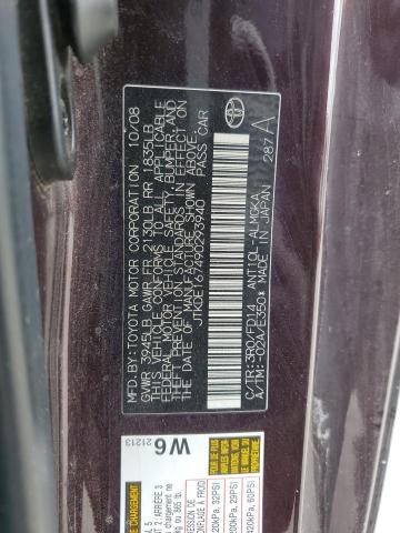 JTKDE167490293940 - 2009 TOYOTA SCION TC 栗色 照片 12