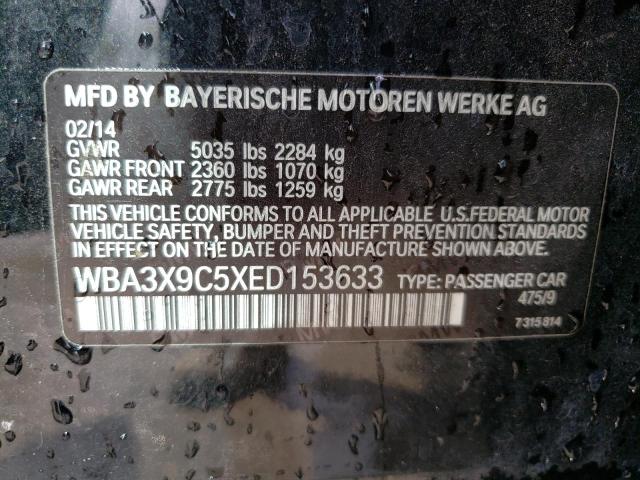 WBA3X9C5XED153633 - 2014 BMW 335 XIGT BLACK photo 12