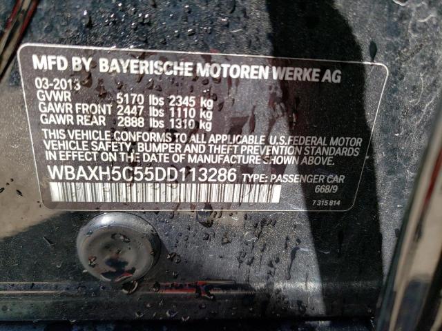 WBAXH5C55DD113286 - 2013 BMW 528 XI BLACK photo 12