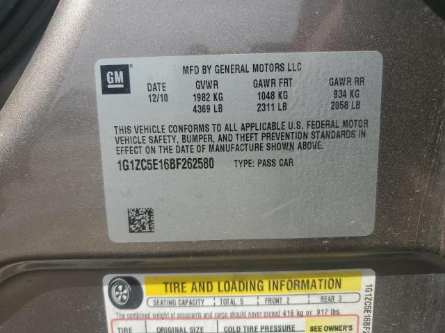 1G1ZC5E16BF262580 - 2011 CHEVROLET MALIBU 1LT 棕色 照片 12