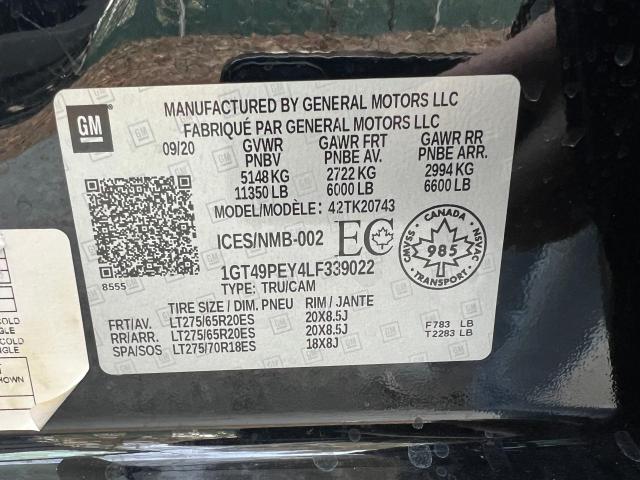 1GT49PEY4LF339022 - 2020 GMC SIERRA K2500 AT4 BLACK photo 10