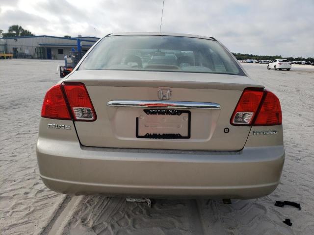 JHMES95653S015344 - 2003 HONDA CIVIC HYBRID BEIGE photo 6