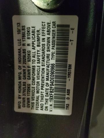 19XFB2F94DE090966 - 2013 HONDA CIVIC EXL GRAY photo 13