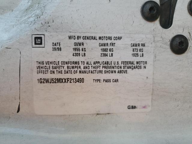 1G2WJ52MXXF213490 - 1999 PONTIAC GRAND PRIX SE 白色 照片 12