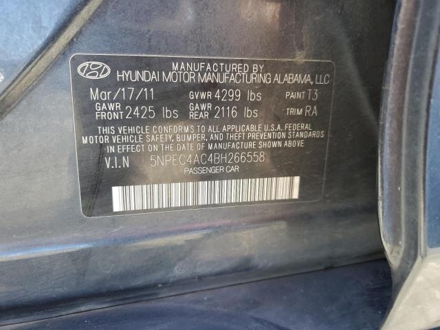 5NPEC4AC4BH266558 - 2011 HYUNDAI SONATA SE BLACK photo 12