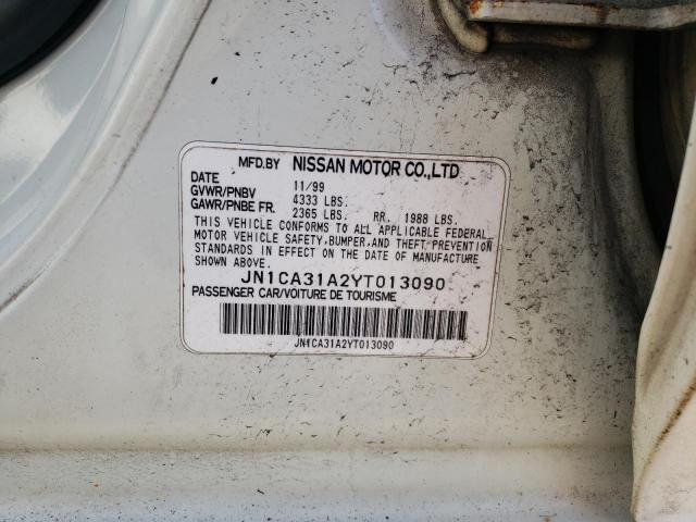 JN1CA31A2YT013090 - 2000 NISSAN MAXIMA GLE WHITE photo 12