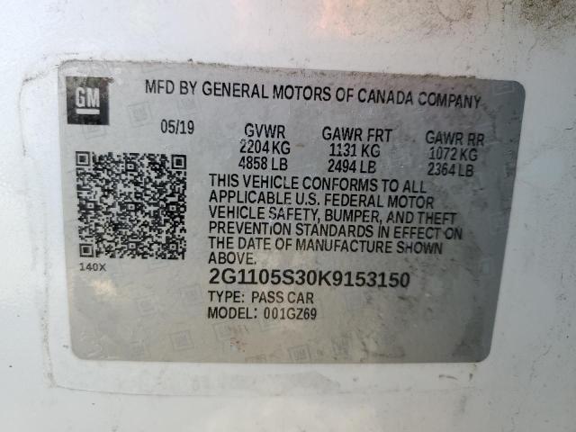 2G1105S30K9153150 - 2019 CHEVROLET IMPALA PREMIER Ağ foto 12