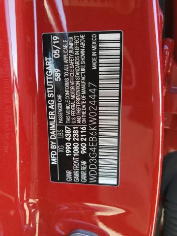 WDD3G4EB6KW024447 - 2019 MERCEDES-BENZ A 220 RED photo 12