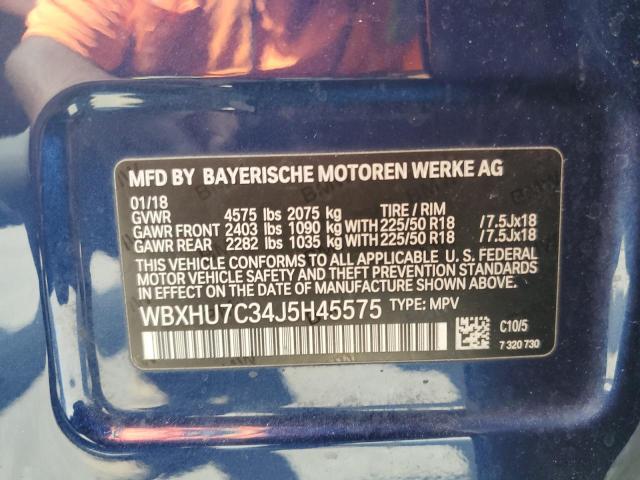 WBXHU7C34J5H45575 - 2018 BMW X1 SDRIVE28I BLUE photo 13