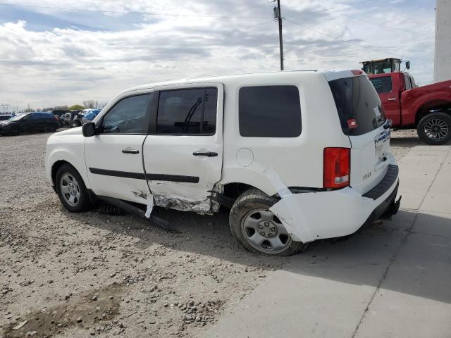 5FNYF3H22EB012815 - 2014 HONDA PILOT LX WHITE photo 2