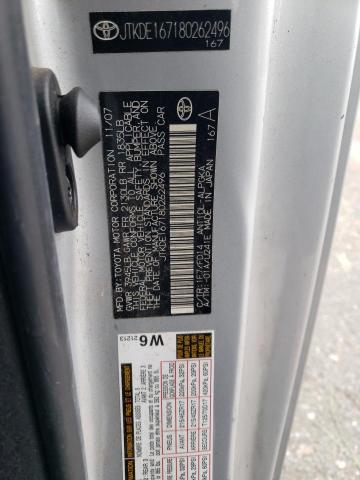 JTKDE167180262496 - 2008 TOYOTA SCION TC 银色 照片 12