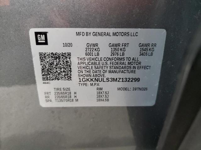 1GKKNULS3MZ132299 - 2021 GMC ACADIA SLT SILVER photo 14