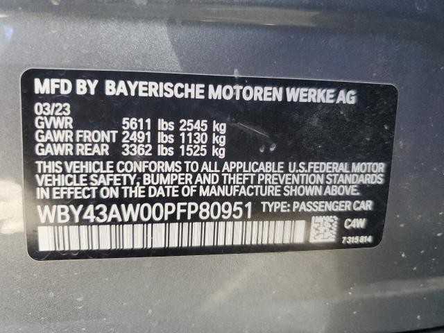 WBY43AW00PFP80951 - 2023 BMW I4 EDRIVE3 GRAY photo 12