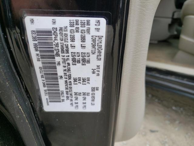 2D4GP44L75R157465 - 2005 DODGE GRAND CARA SXT BLACK photo 13