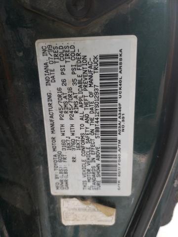 5TBBT4412YS012937 - 2000 TOYOTA TUNDRA ACCESS CAB 绿色 照片 12