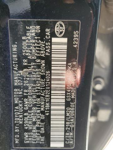 4T1BK1EB2EU124026 - 2014 TOYOTA AVALON BASE 黑色 照片 12