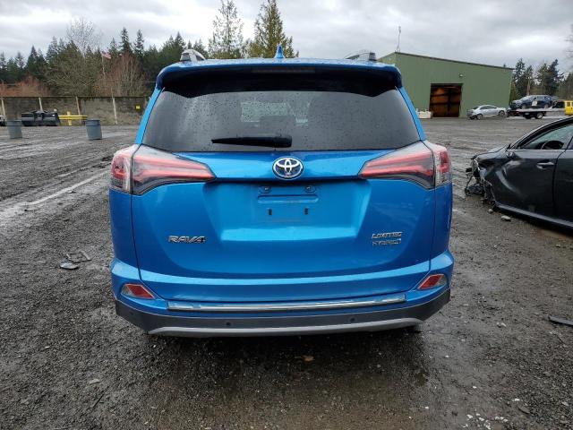 JTMDJREV5JD156052 - 2018 TOYOTA RAV4 HV LIMITED BLUE photo 6