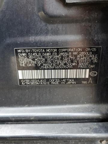 JTHBN36F665035255 - 2006 LEXUS LS 430 GRAY photo 13