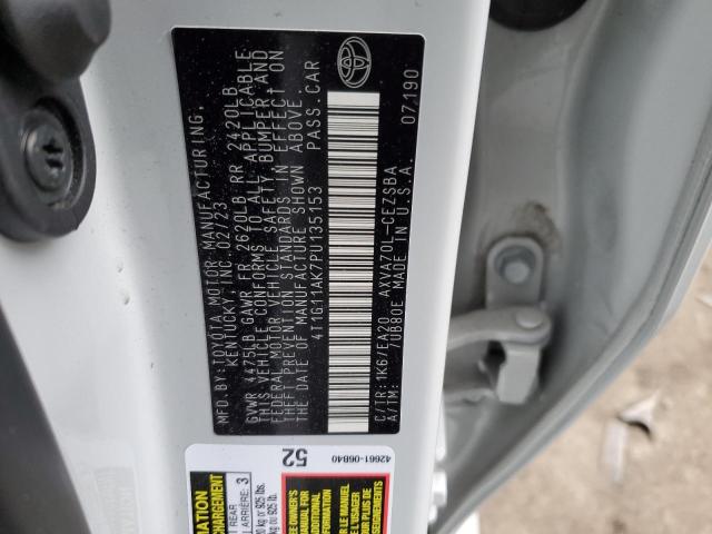 4T1G11AK7PU135153 - 2023 TOYOTA CAMRY SE NIGHT SHADE SILVER photo 12